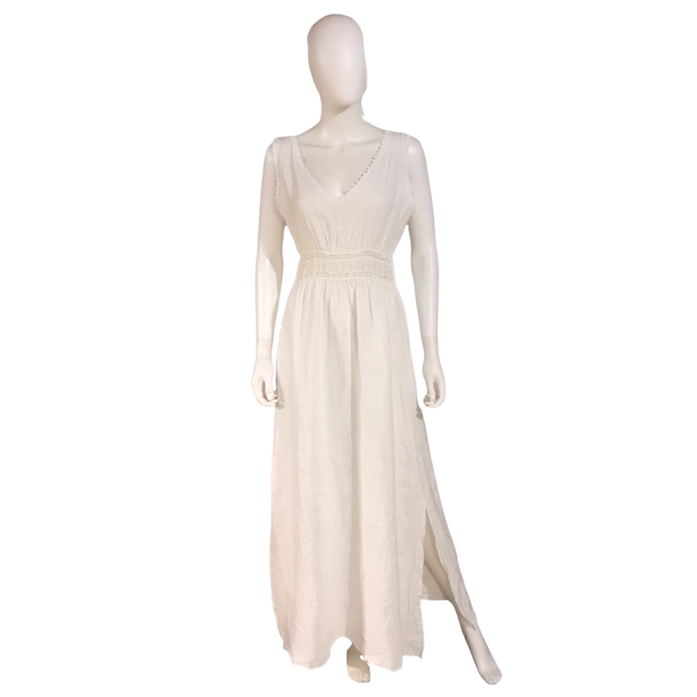 Terzo Millennio White Linen Dress White S